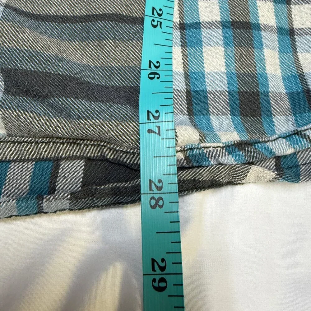 The North Face Men’s M Plaid Button-Down Shirt Gray/Teal‎ EUC